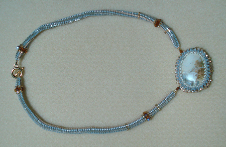 Beaded Cabochon on Ndbele necklace