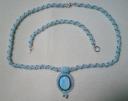 Beaded Cabochon on Spiral Rope