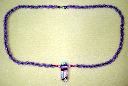 Spiral Rope with Dichroic Glass Pendant